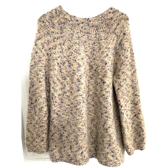 Lou & Grey - oversized thick chunky multi color fuzzy knitted sweater, size Med - Picture 3 of 6